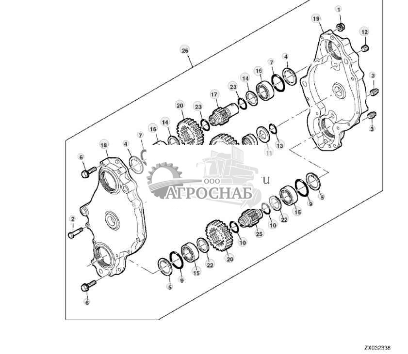Трансмиссия, уборочный агрегат 